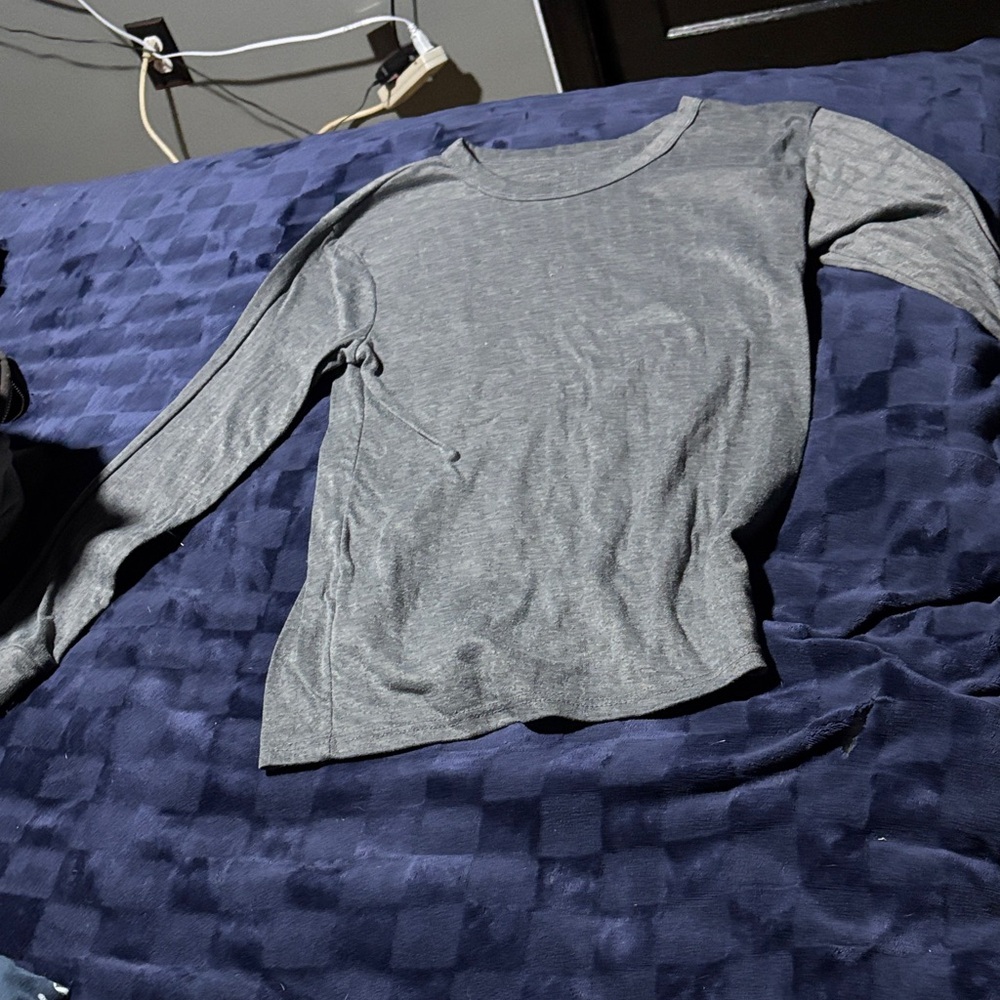 Gray Long Sleeve Top